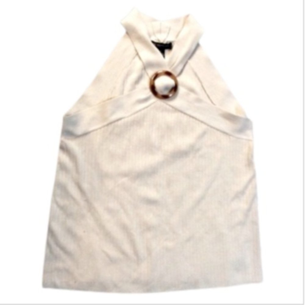 INC Cream Ribbed Top 1x